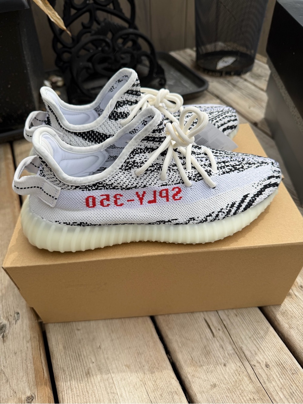 Yeezy Boost 350 V2 Zebra White Black with Red Stripe